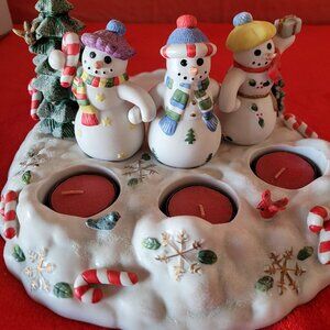 PartyLight Snowbell Tea Light Pillar Holder #P7650 Christmas Table Decoration